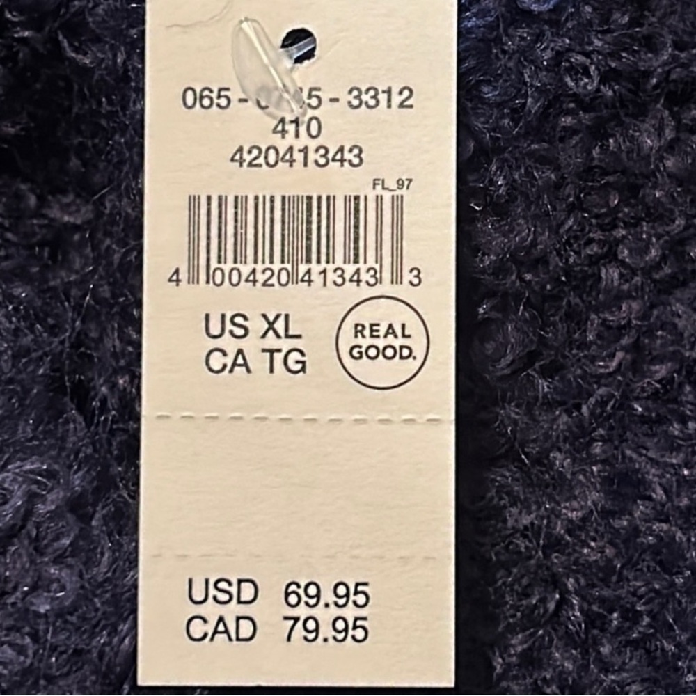 Cozy V‑Neck Navy Bouclé Sweater XLARGE - Picture 9 of 11